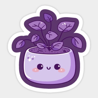 Cute Houseplant in a Pot | Kawaii Decorative Leaf Plant Character | Kawaii Plant Lovers Sticker